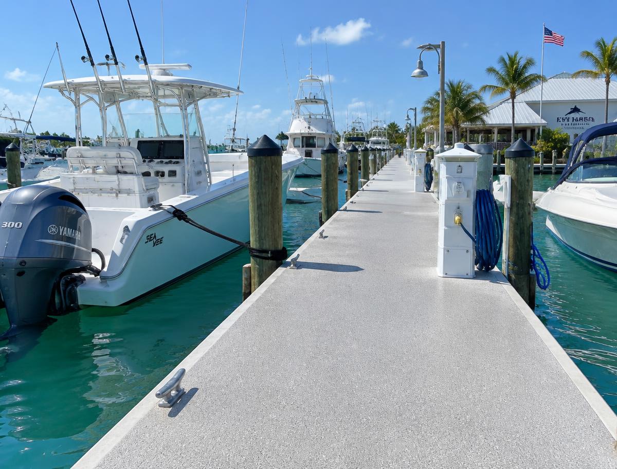 Non-slip coated marina dock